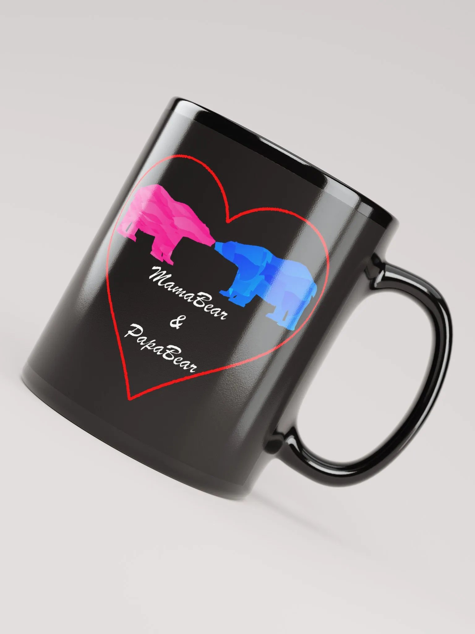 Mama & Papa Bear Black Glossy Mugs product image (7)