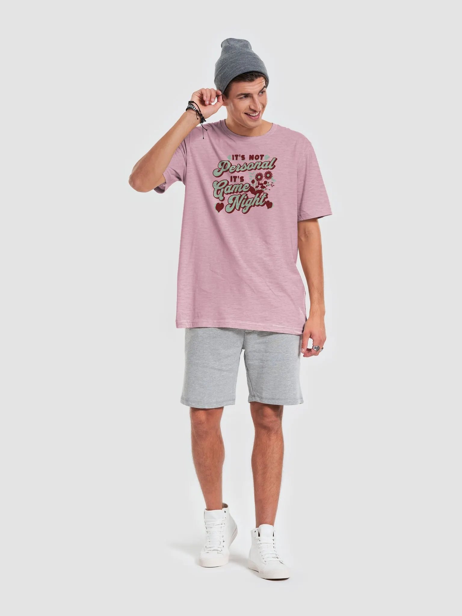 Retro Gamer Girl Shirt, Pretty Board Game Shirt for Women, It's not Personal It's Game night, on Heather Orchid product image (6)