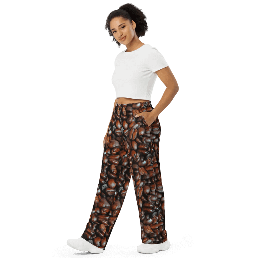 Coffee Beans Pattern Wideleg Pants product image (4)