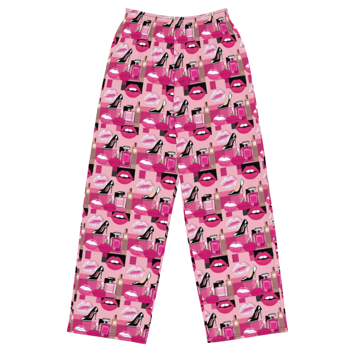 Chic Pink Motif Wide-Leg Pants product image (2)