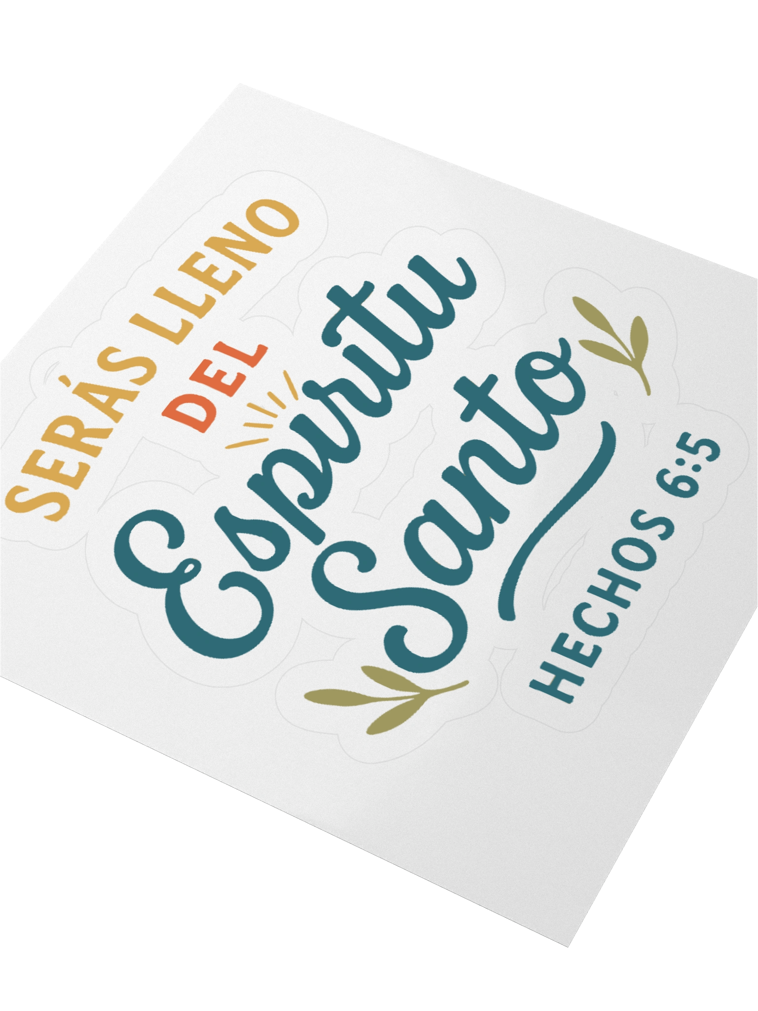Spanish Faith Sticker – “Serás Lleno del Espíritu Santo” – Christian Kiss-Cut Vinyl product image (3)