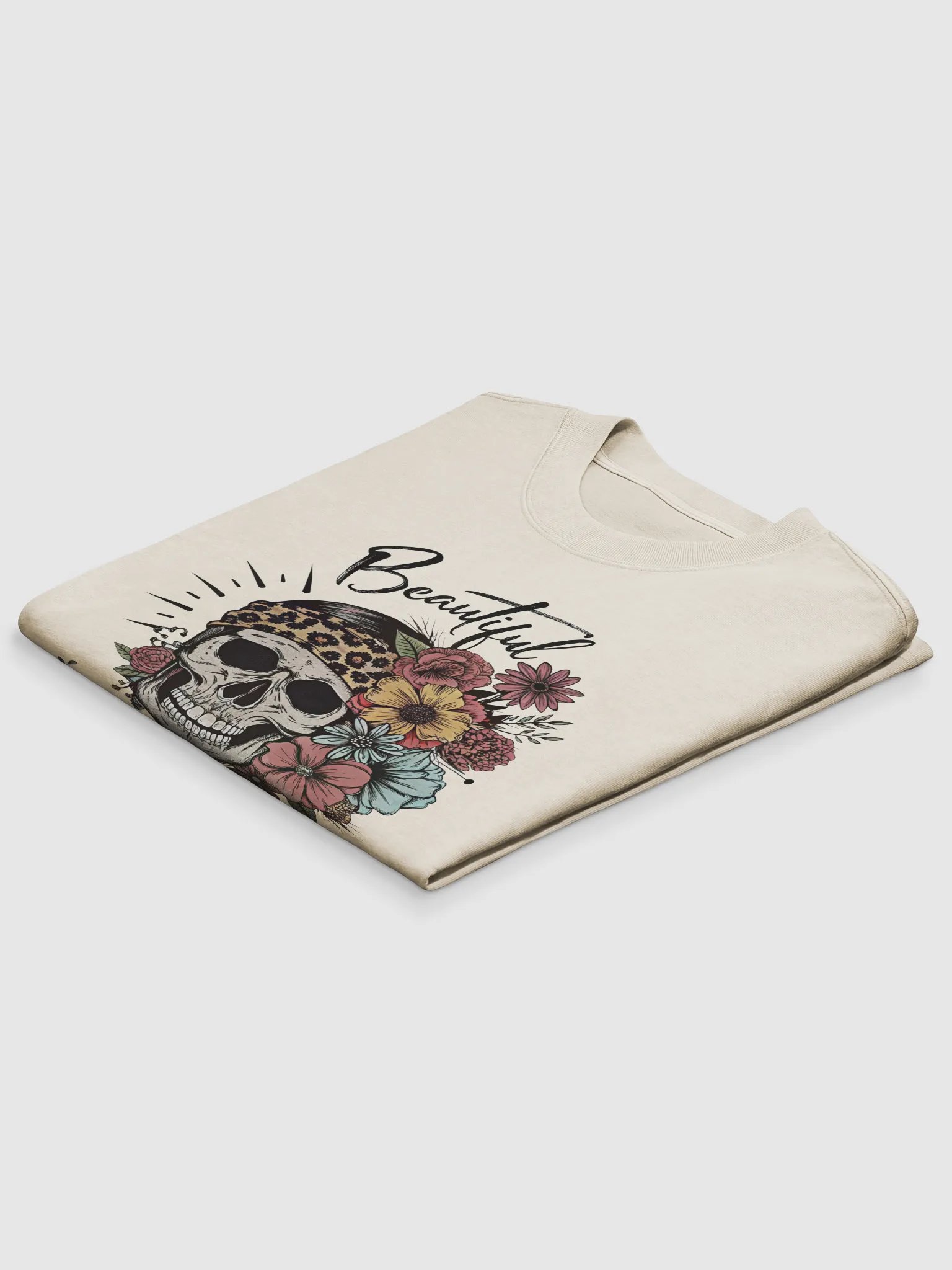Beautiful Crazy Skull Faded T-Shirt product image (11)
