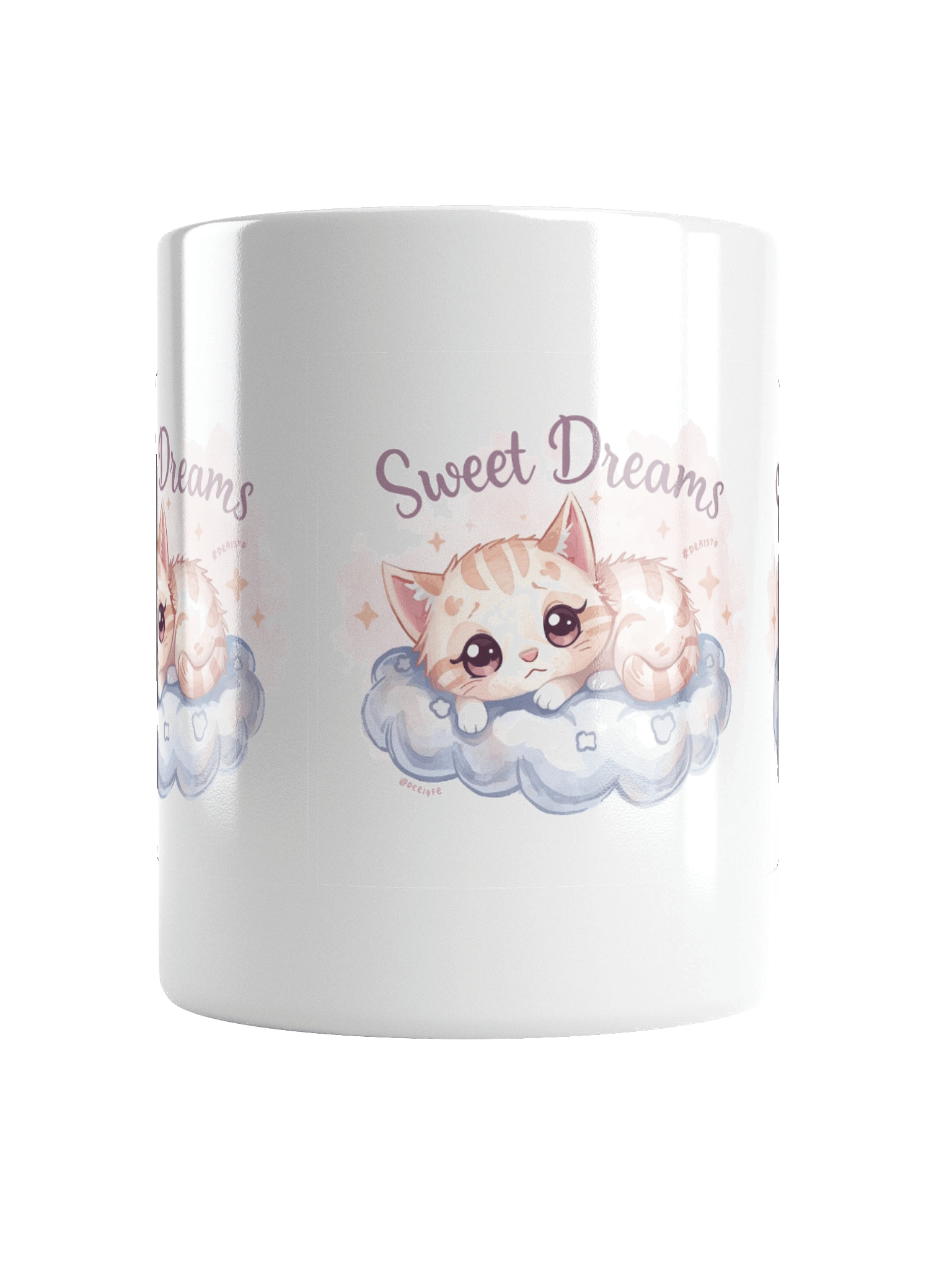 The "Sweet Dreams" Kawaii Cat Mug - Pastel Watercolor Design product image (17)