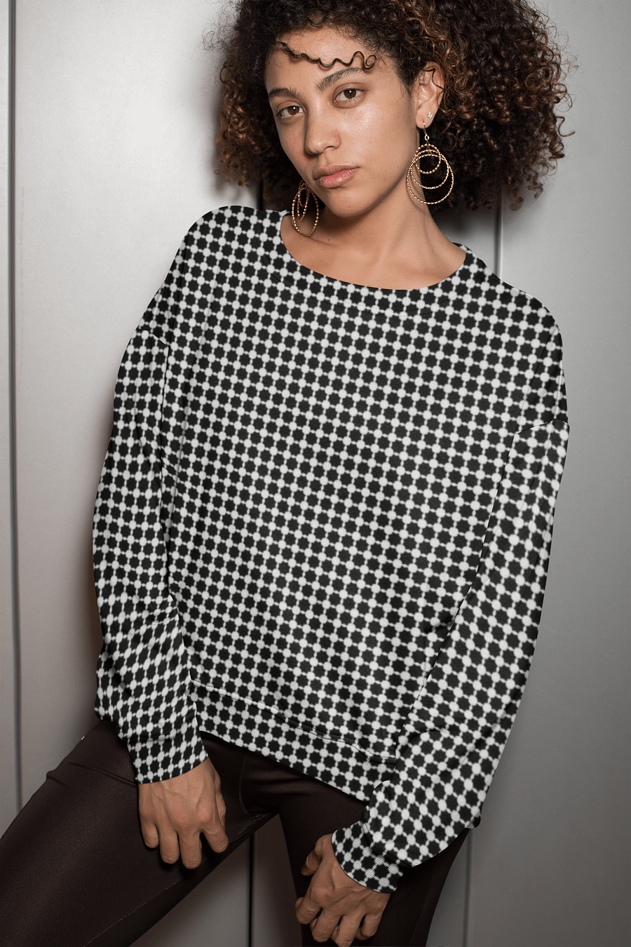 Abstract Black and White Chain Unisex Sweatshirt product image (7)