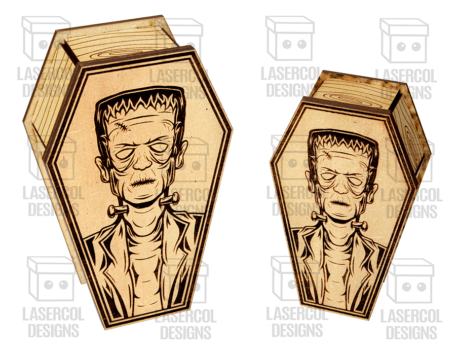 Halloween Coffin Box Set 2 (2 Sizes) - Laser Cut Files product image (7)