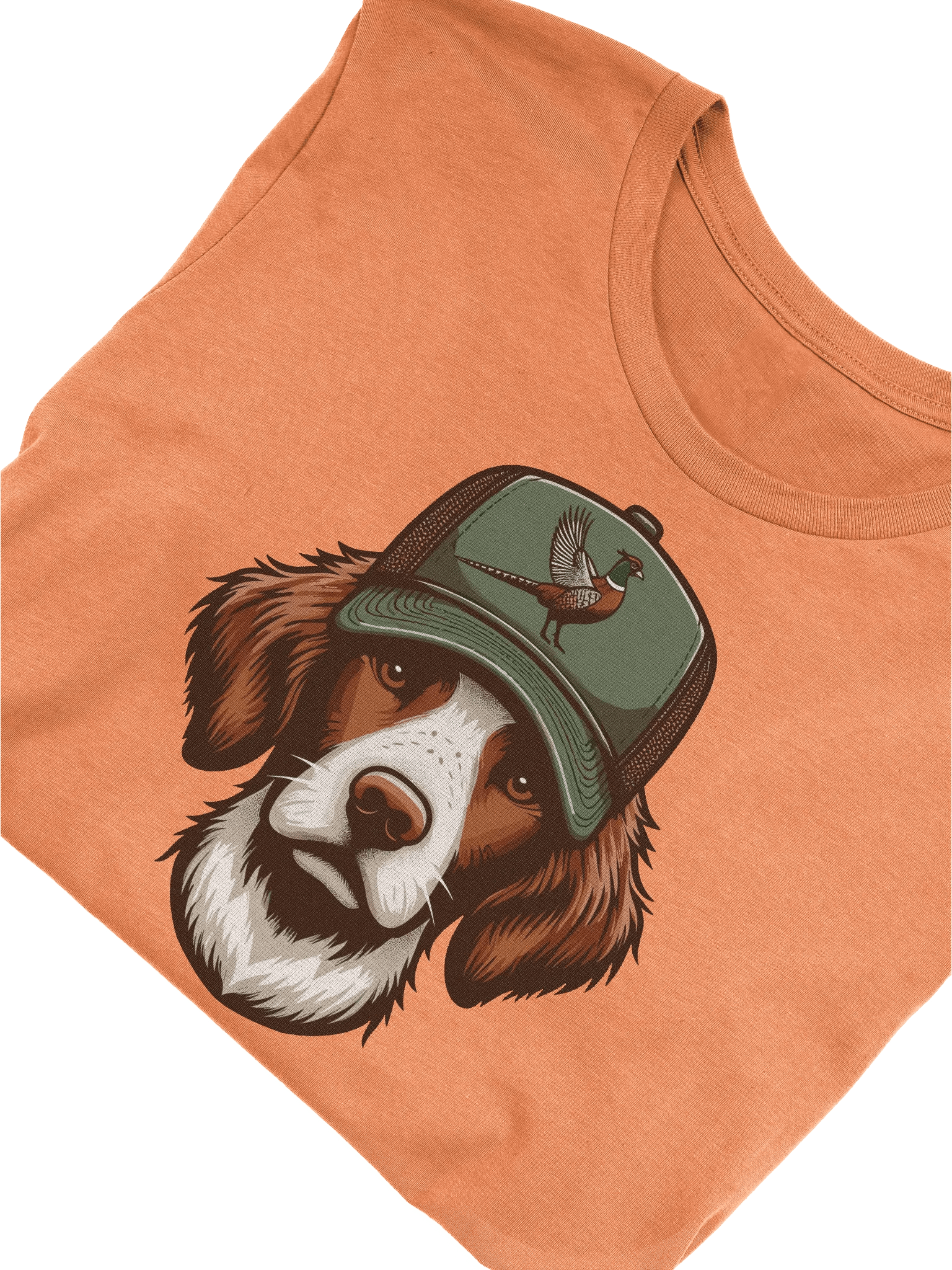 Brittany in Trucker Cap with Pheasant Design - T-Shirt product image (2)