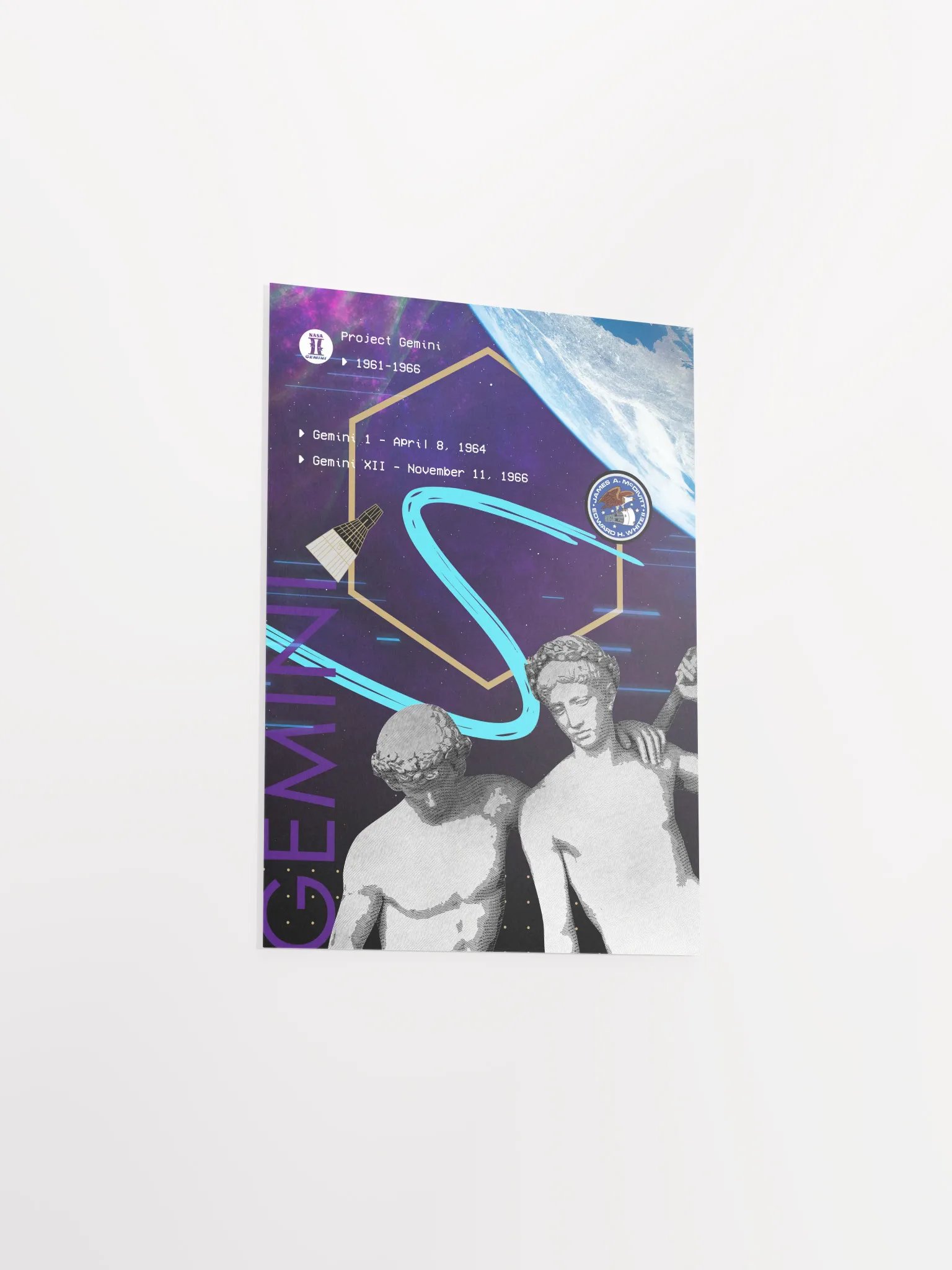NASA Project Gemini (1961–1966) [synthwave/vaporwave/retrowave] — space poster, retrowave poster, neon poster, aesthetic poster product image (9)