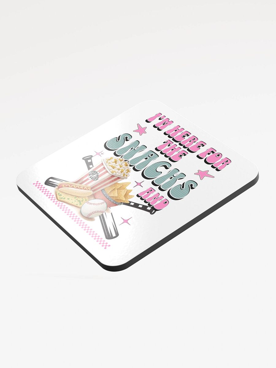 Im Here For The Snacks And Baseball Glossed Cork Coaster product image (4)