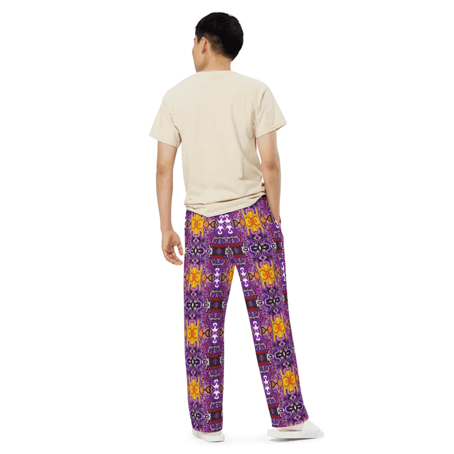 Purple Kaleidoscopic Dream Unisex Wide-Leg Pants product image (11)