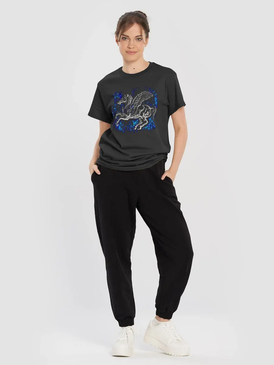 Winged Pegasus Star Shower Greek mythology, Black T-Shirt product image (6)