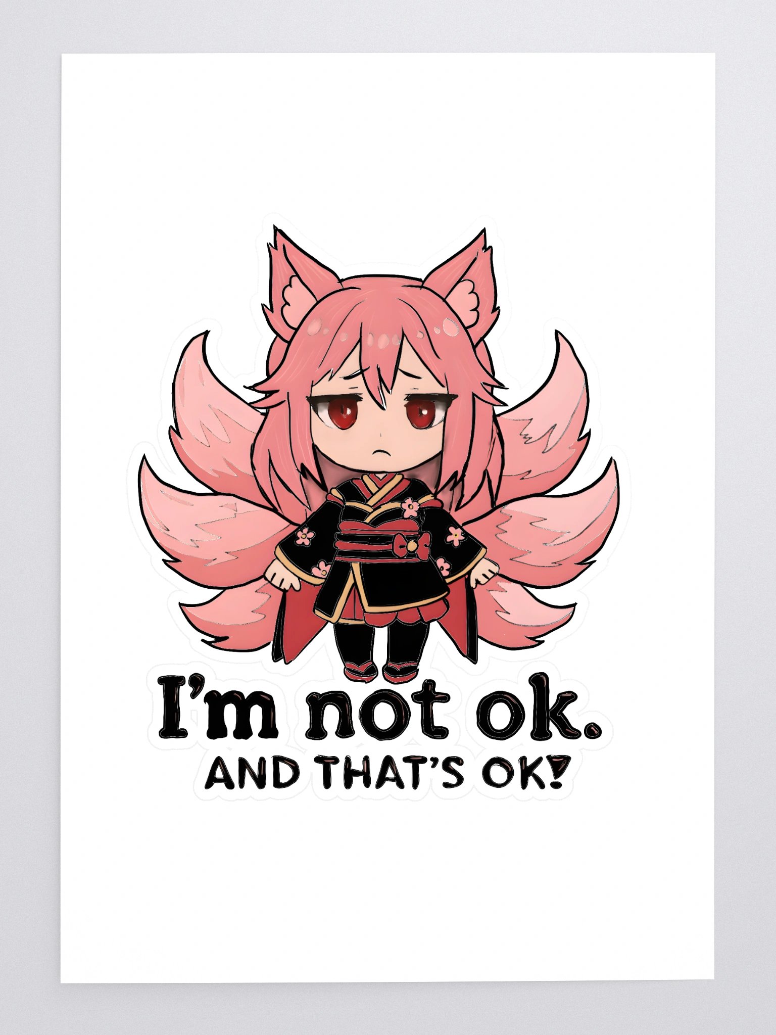 Chibi Fox Girl Kiss Cut Sticker Sheet product image (3)