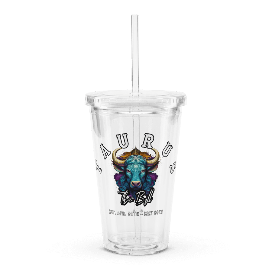 Taurus - Zodiac Double Wall Clear Plastic Tumbler product image (1)
