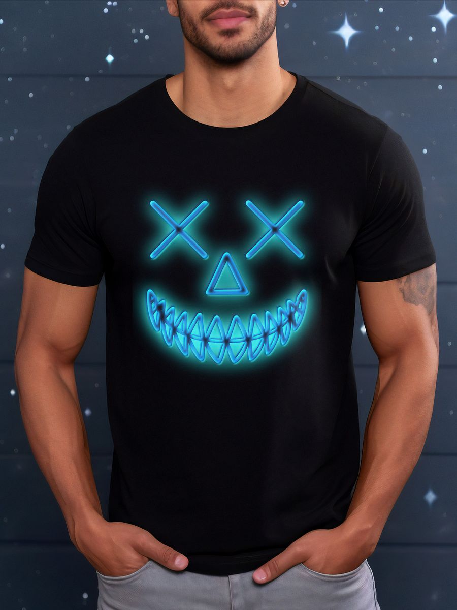 Smile - Neon Blue - Bella Canvas 3001 Unisex Staple T-Shirt product image (1)