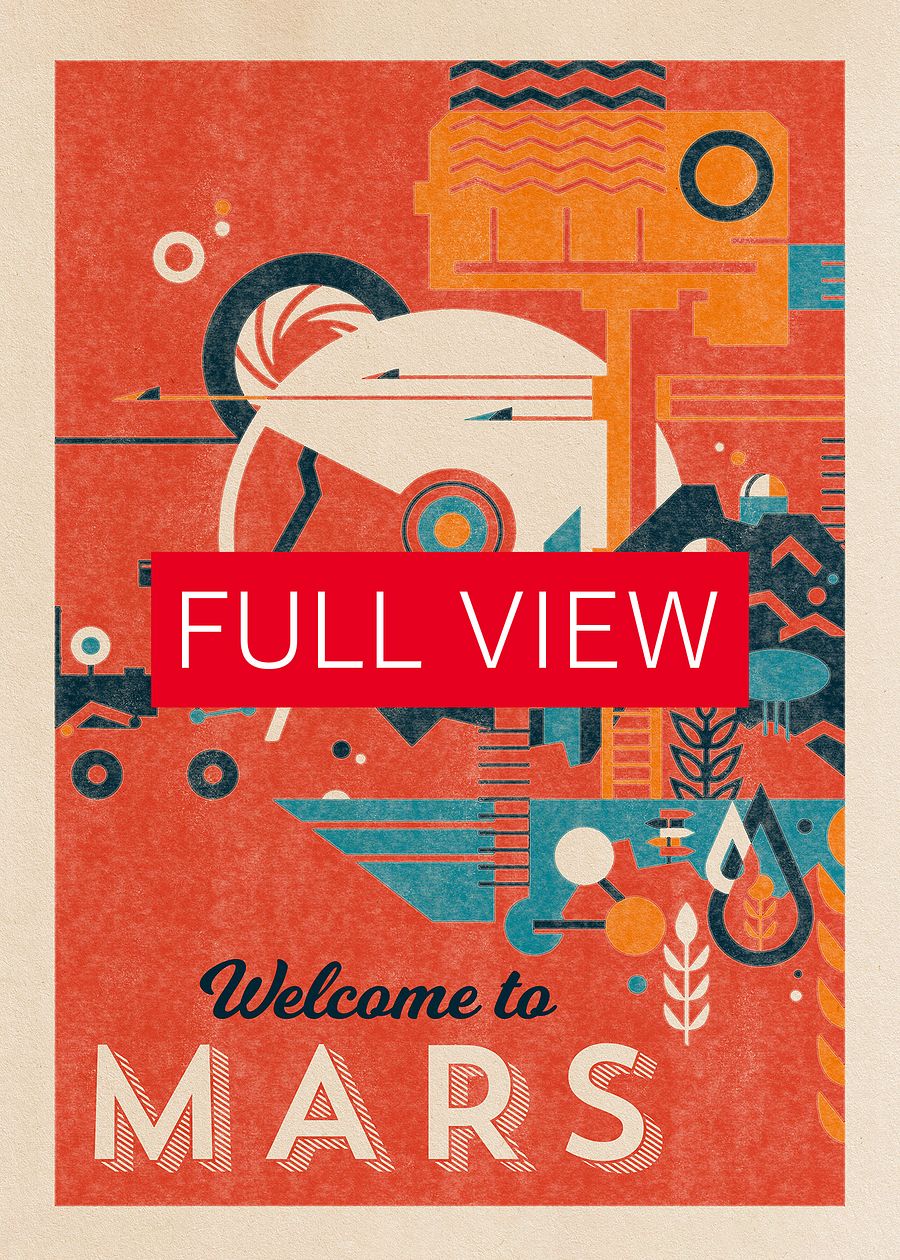 Welcome to Mars — Vintage space poster, retro space art, propaganda poster, retrofuturism art, retro sci-fi print product image (3)