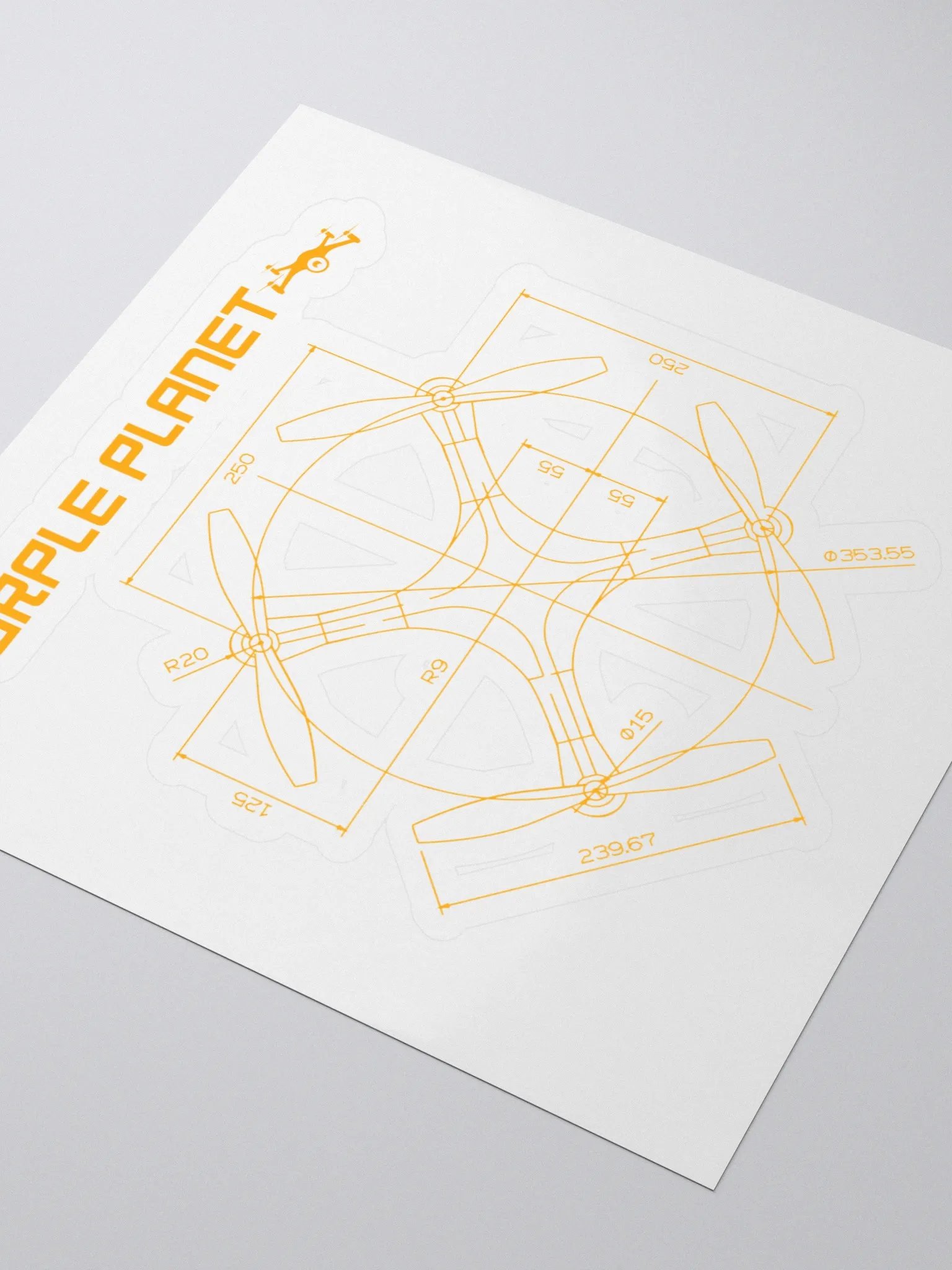 Technical Drone Cutout Sticker product image (3)