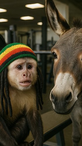 JAHMUNKEY GOES TO THE GYM💪 #gym #rasta #monkey #funny #ai