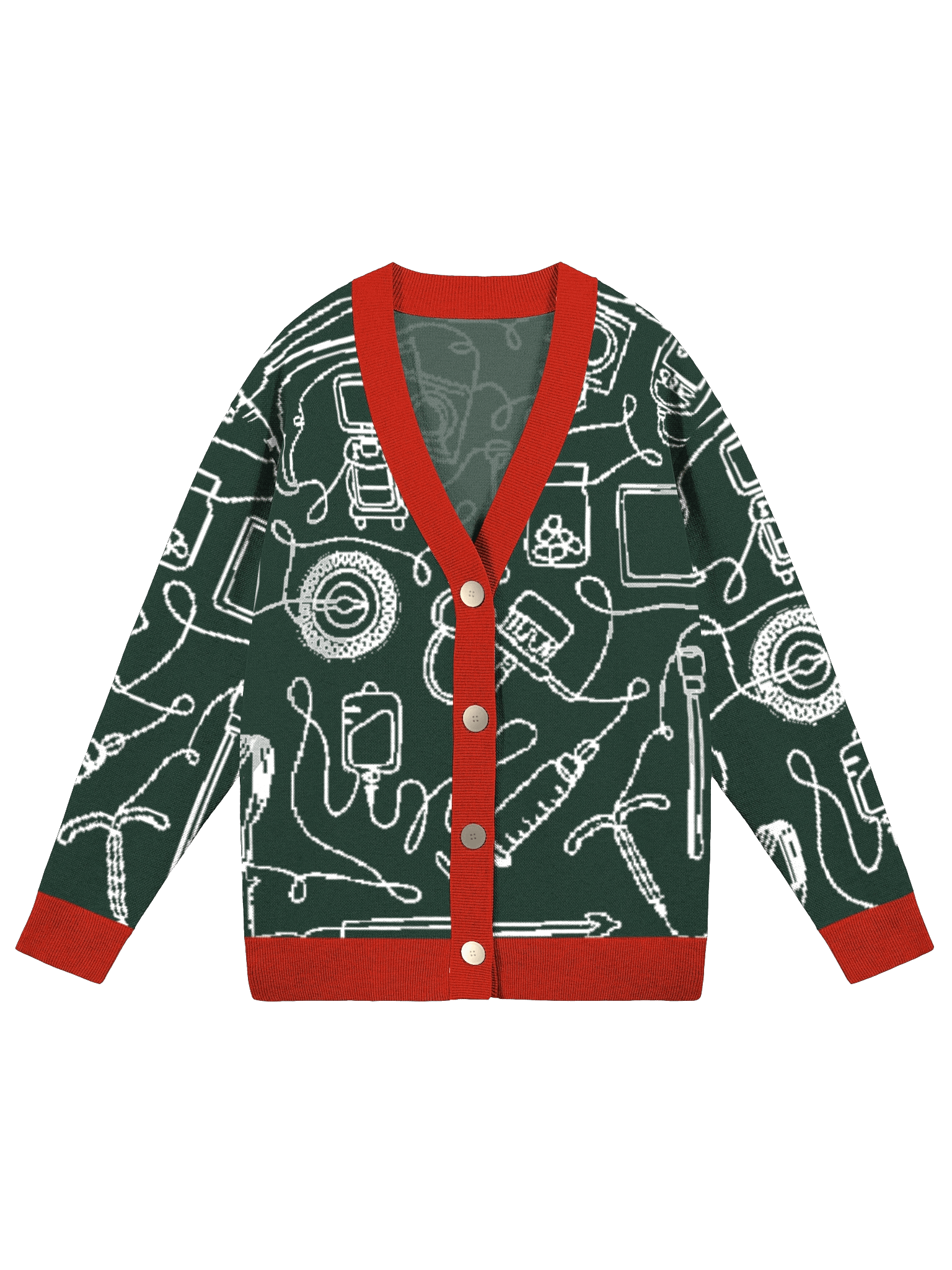 service lines (OBGYN - holiday green cardigan) product image (1)