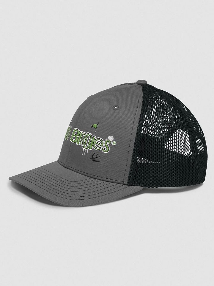 Lucid Birdies Streetwear Logo Trucker Hat-Charcoal-Black mesh product image (2)
