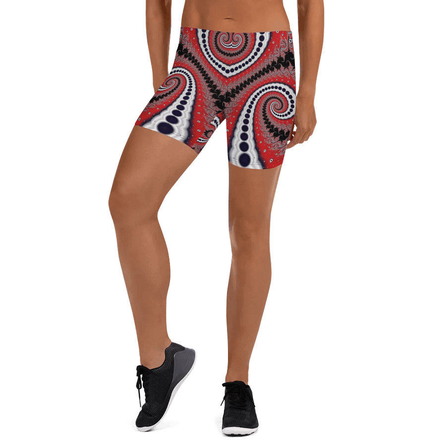 Fractal Bike Shorts - Red Velvet Goth product image (6)