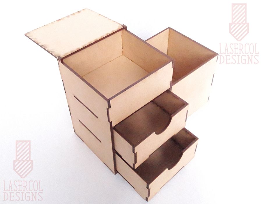 Desk Organizer with drawers - Laser Cut Files product image (7)