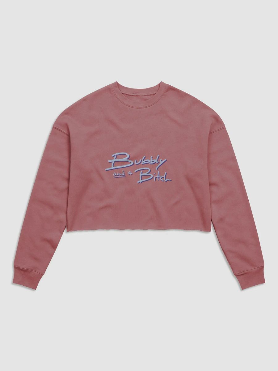 Bubbly and a B*tch (blue and purple shadow design) women's fleece crop sweatshirt product image (2)