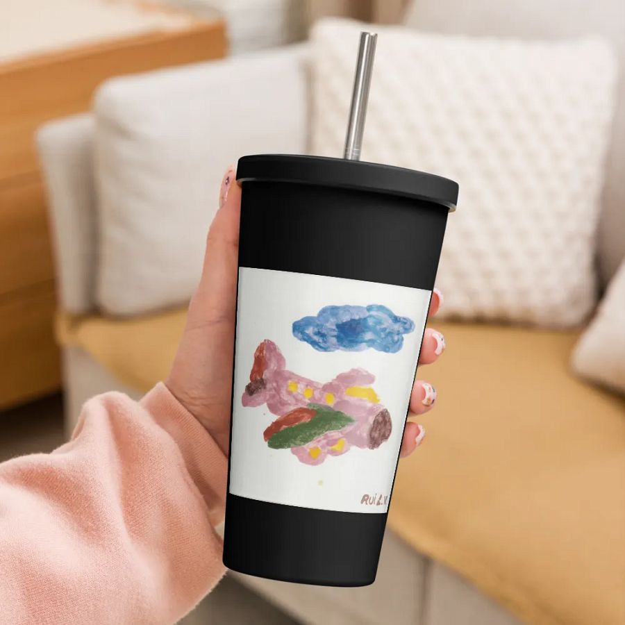 Kid Airplane (Insulated Tumbler with a Straw) product image (7)