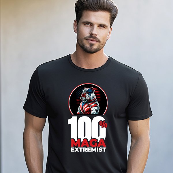 Patriotic Bulldog MAGA T-Shirt_Dark product image (1)