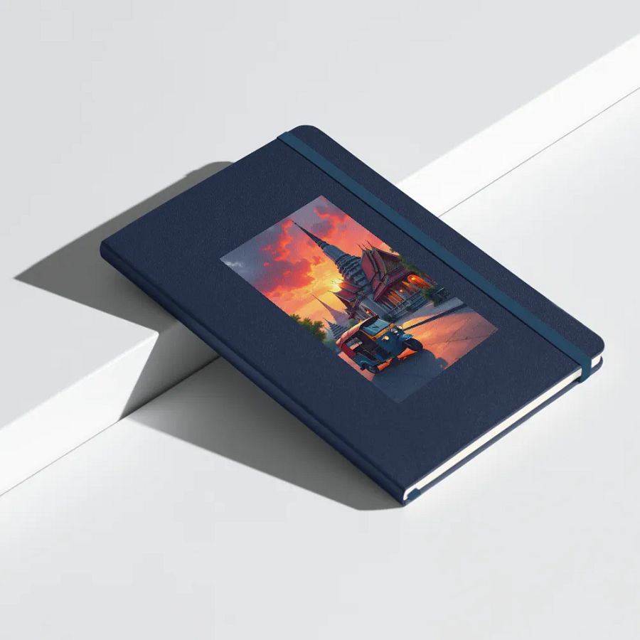 Tuk-Tuk at Sunset Near Thai Temple hardcover notebook product image (9)