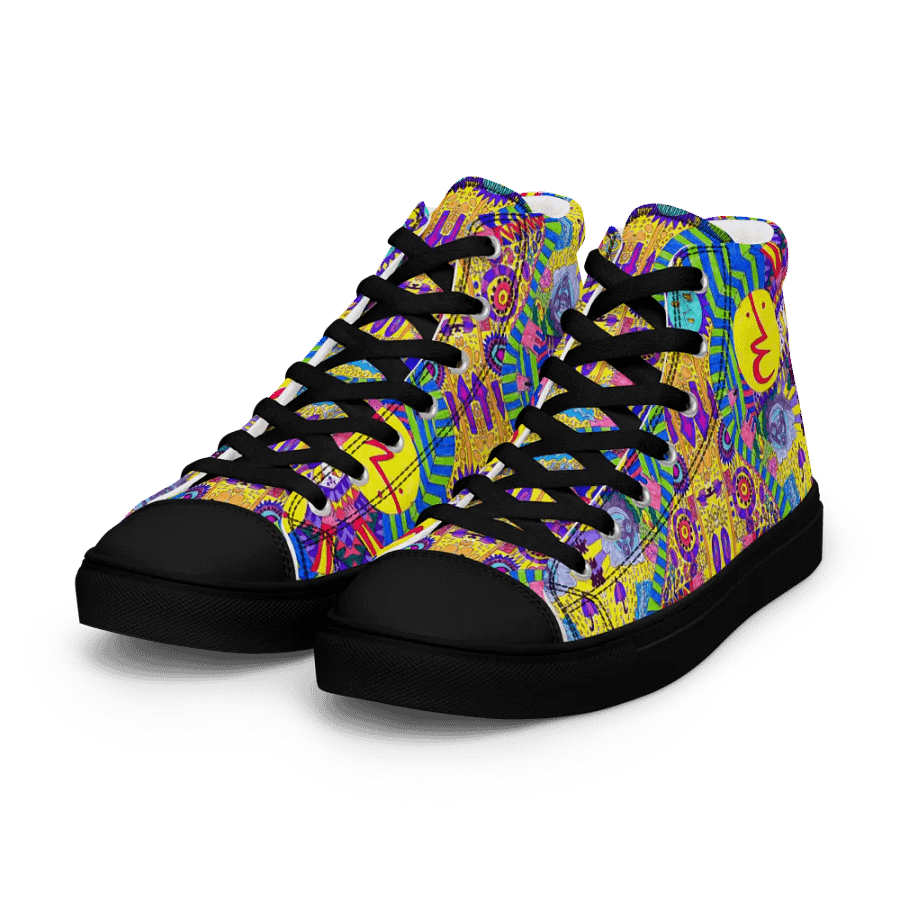 Abstract Colourful Doodle Ladies High Top Canvas Shoes product image (11)