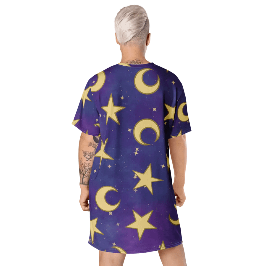 Cozy Moon and Stars Nighty Gown T-Shirt Dress product image (9)
