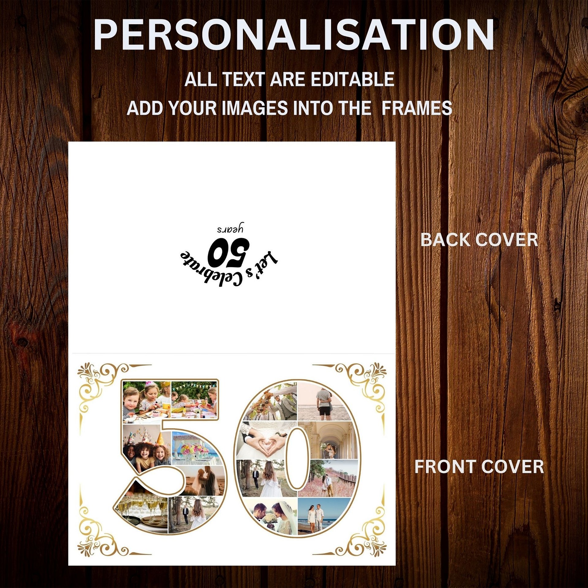 Fifty Year Celebration Card Photo Collage Canva Template product image (7)