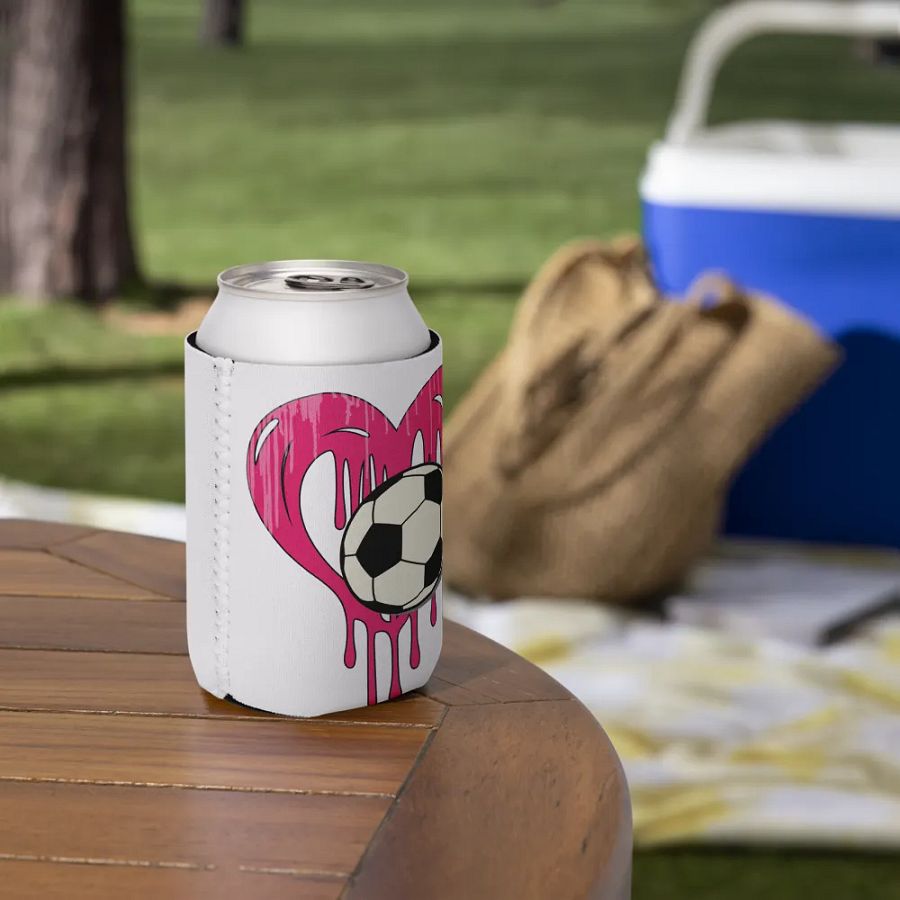 Heart Soccer Love Struck Can Cooler product image (7)