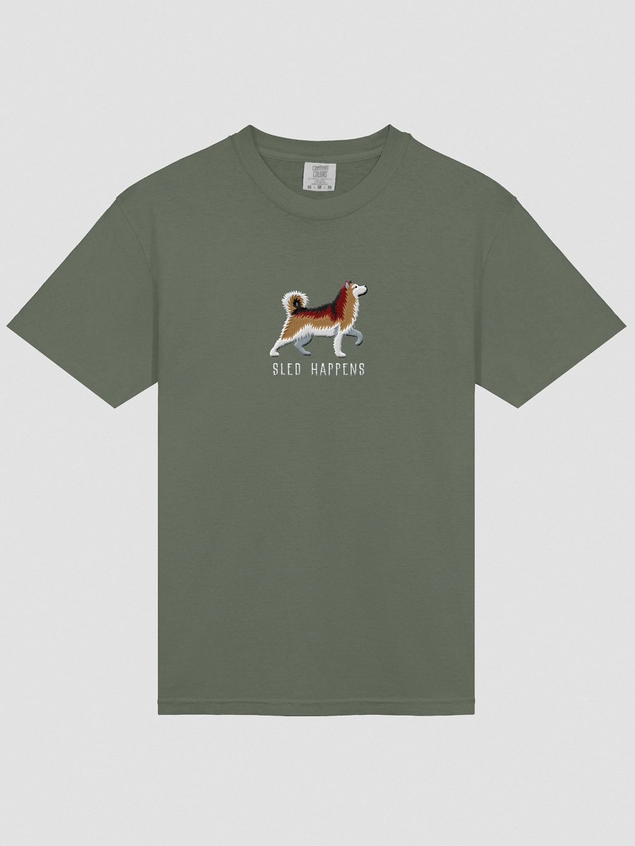Sled Happens T-Shirt(Embroidered) of an Alaskan Malamute(Sable) product image (23)
