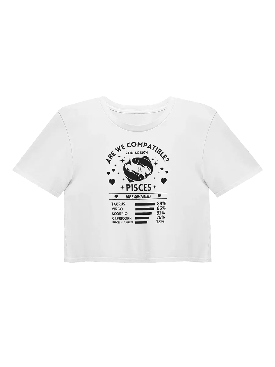 Pisces Zodiac Sign Romantic Compatibility - Light Colors - AS Colour Women's Premium Crop Top product image (3)