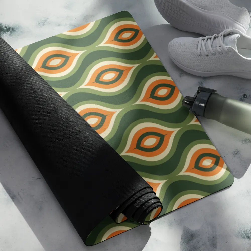 Peacock Pattern Orange Green Yoga Mat product image (4)
