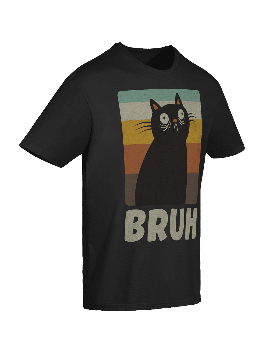 Black Cat BRUH Retro T-Shirt product image (56)