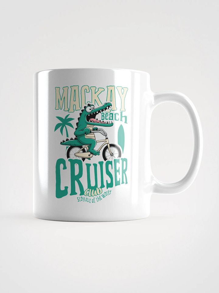 Mackay Beach Cruiser Crocodile Mug – Funny Beach Cruiser Bike Coffee Cup | Stay Out of the Water! product image (1)