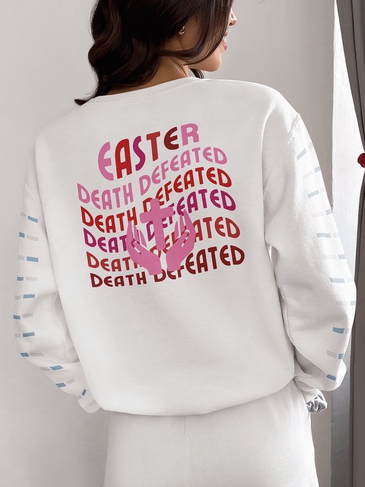 EASTER: Death Defeated Christian Gildan Sweater - Front/Back. product image (1)
