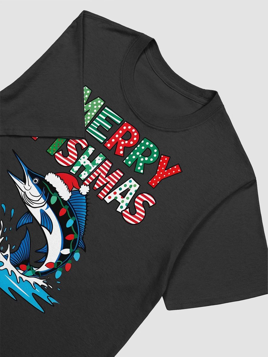 Merry Fishmas Marlin Fishing Tee with Christmas Lights shirt product image (16)