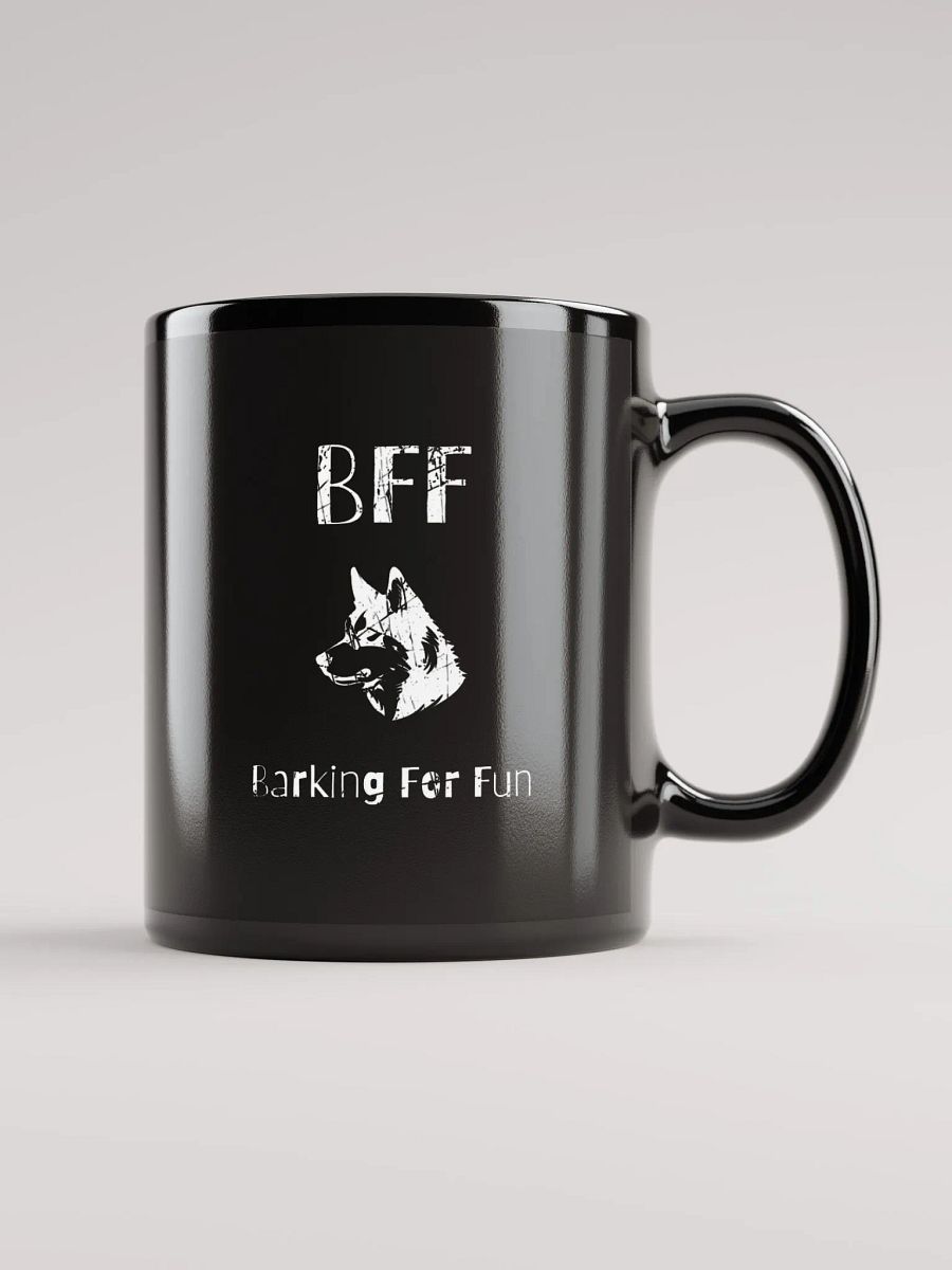 Siberian husky BFF Barking for fun, noisy dog, funny pun, cute joke, ambidextrous right-handed left-handed tea coffee mug product image (1)