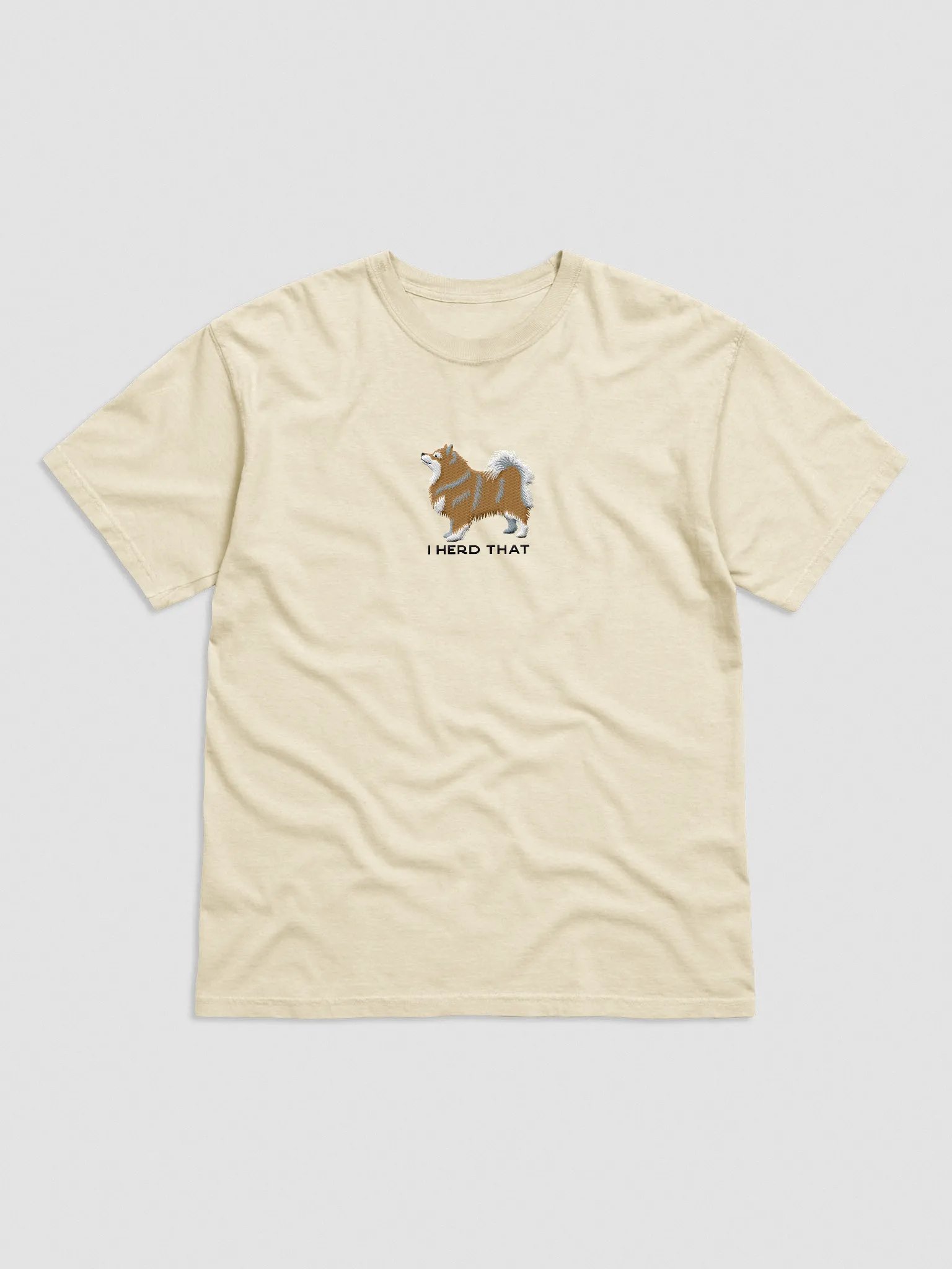 I Herd That T-Shirt(Embroidered) of a Finnish Lapphund(Fawn & White) product image (4)