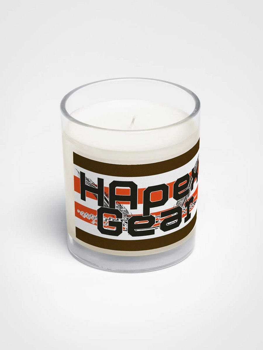 Black HApex Gear Black Logo - Soy Wax Candle In A Clear Glass Jar product image (2)