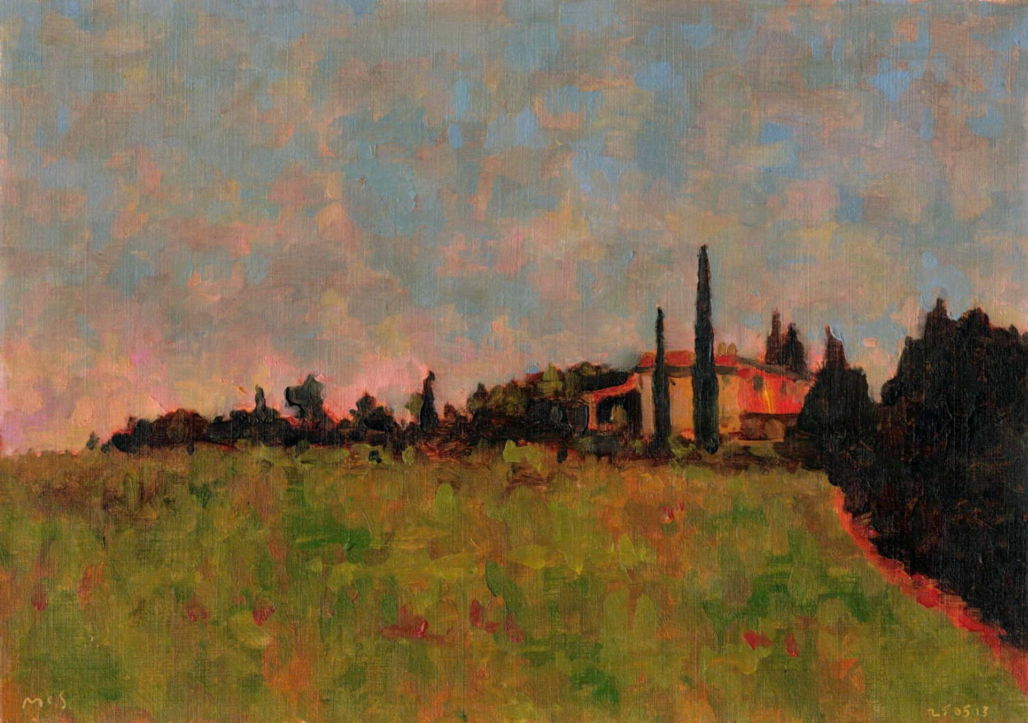 250513 Tuscan Landscape Study Original Artwork product image (1)