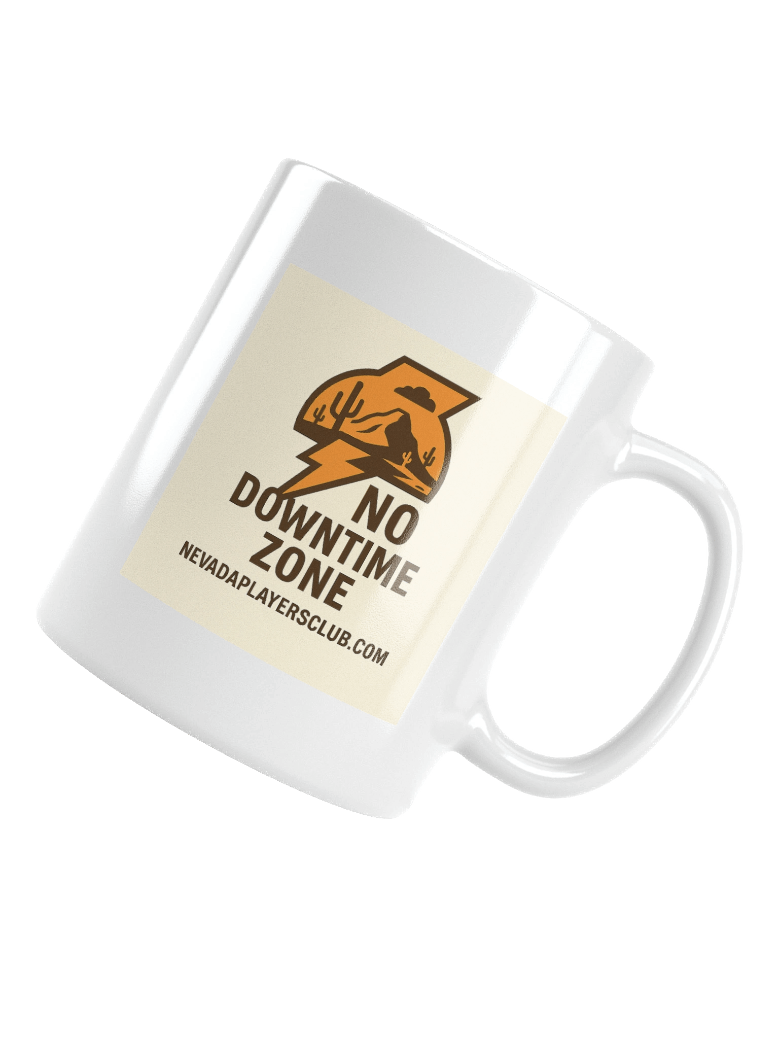 White "No Downtime Zone Mug" for Nevada Players product image (5)