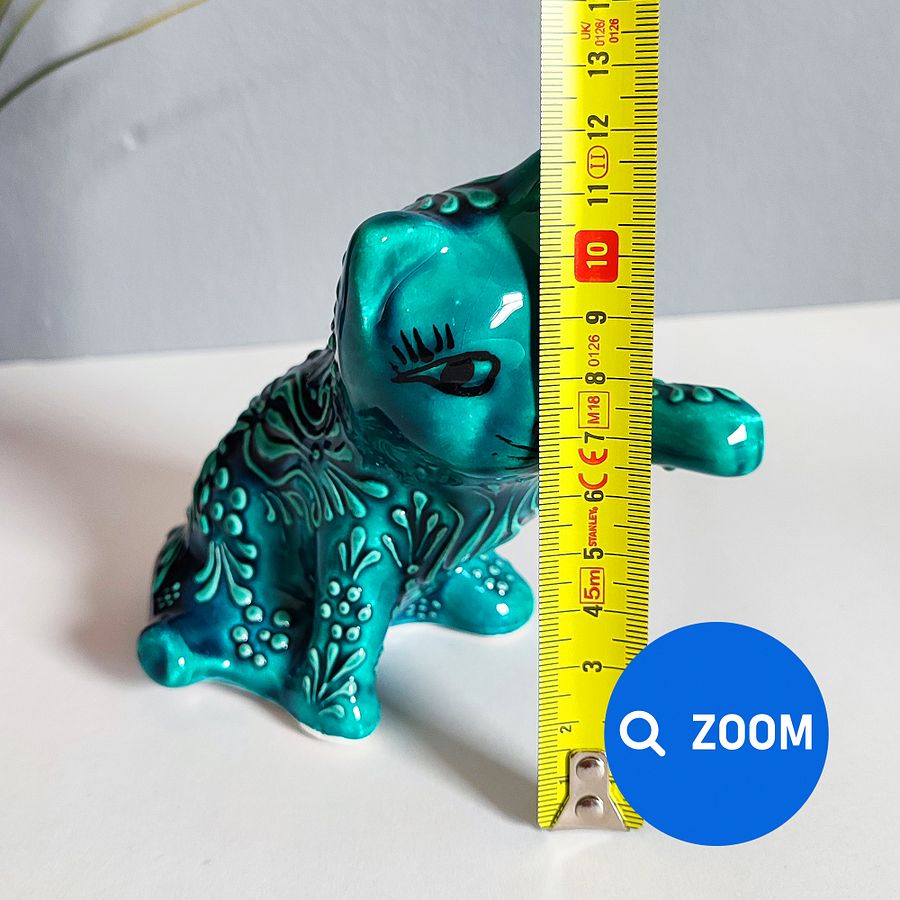 Ceramic turquoise cat — handmade pottery, handmade ceramic, home decor, handmade gift, Turkish ceramic product image (8)