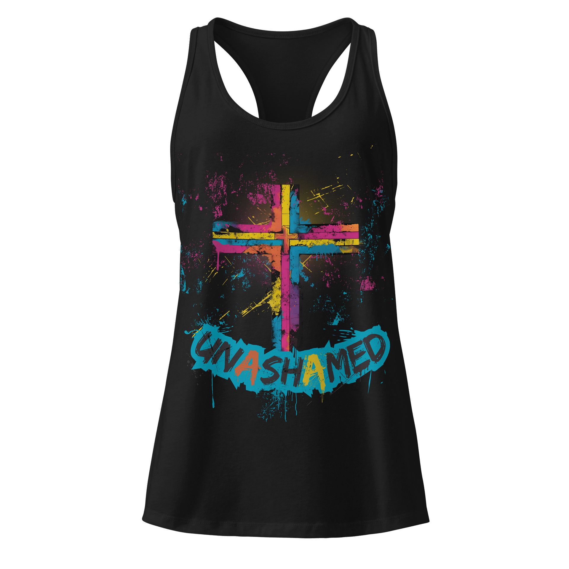 Unashamed Ro 1:16 Cross Women Tank Top - Next Level Racerback fit product image (1)
