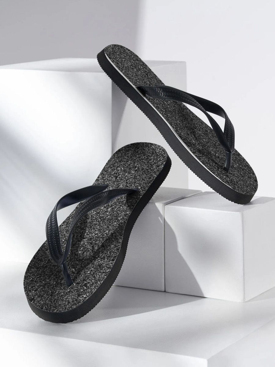 Glittery Black Flip Flops product image (3)