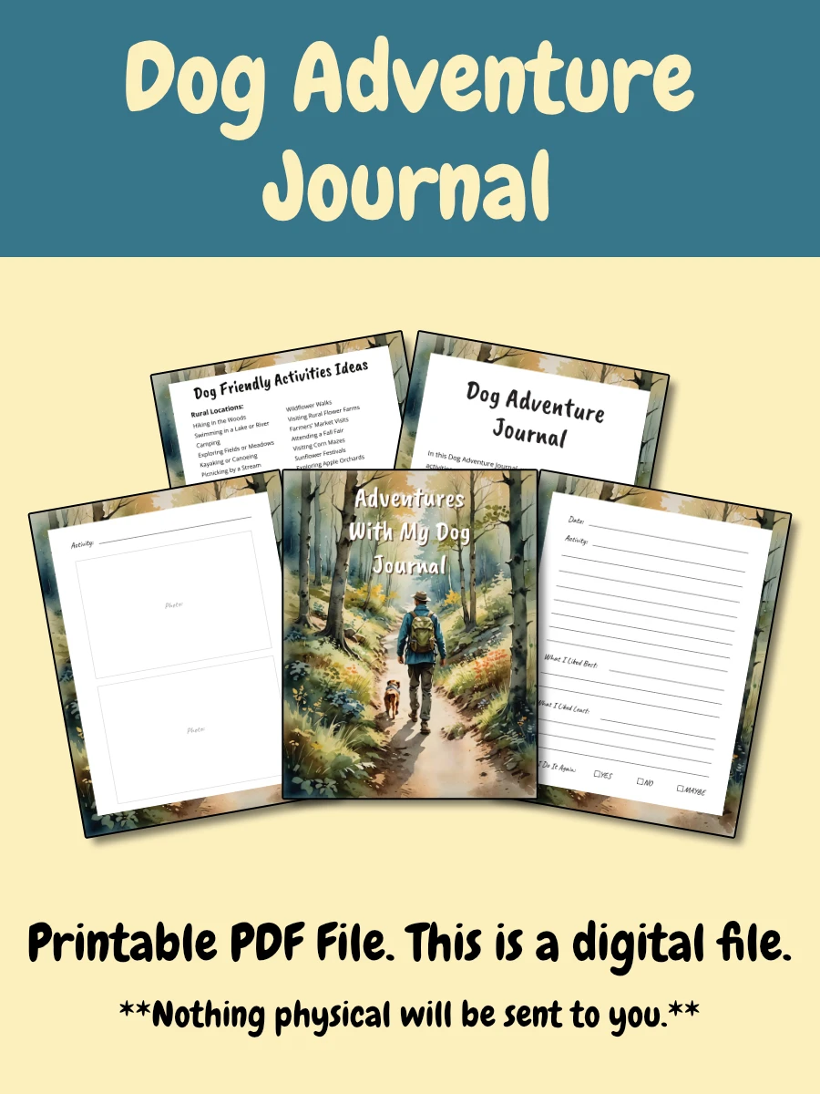 Printable Dog Adventure Journal - Single Man On Cover product image (2)