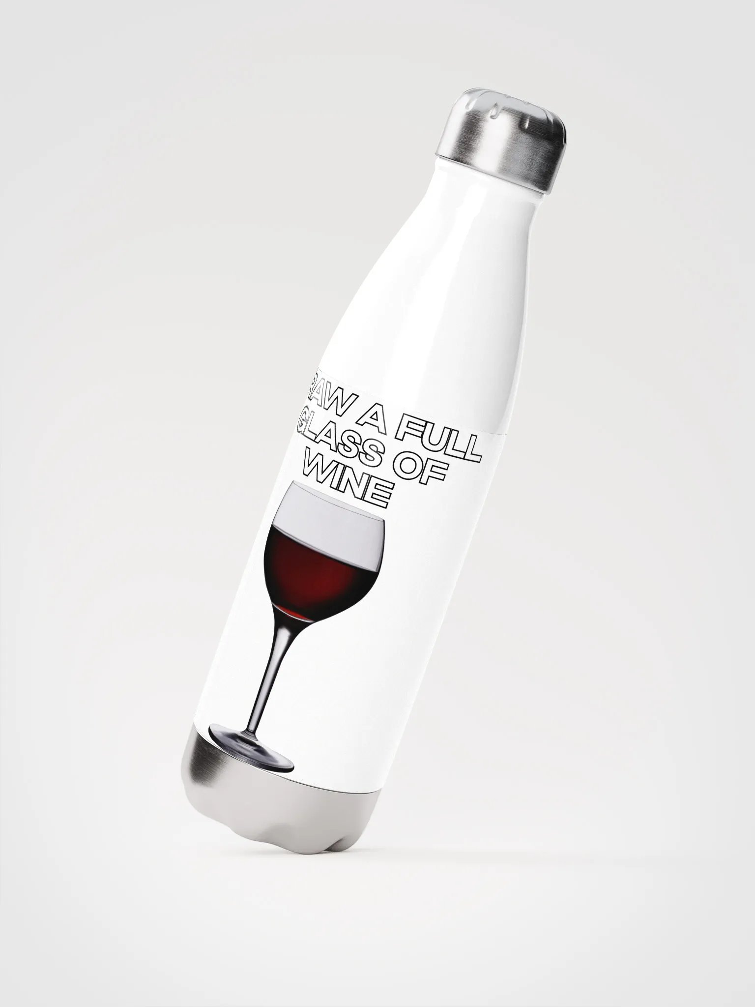 Draw a Full Glass of Wine Water Bottle product image (2)