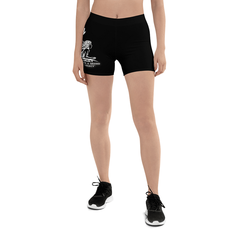 Bike Shorts – Black with White Emblem 🚴🏾‍♀️ Move with purpose. Stretch in your power. product image (1)